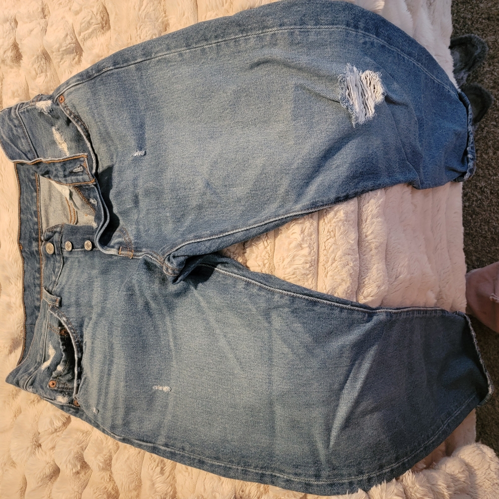 Levi's Blue Straight Leg Denim with Faded Accents